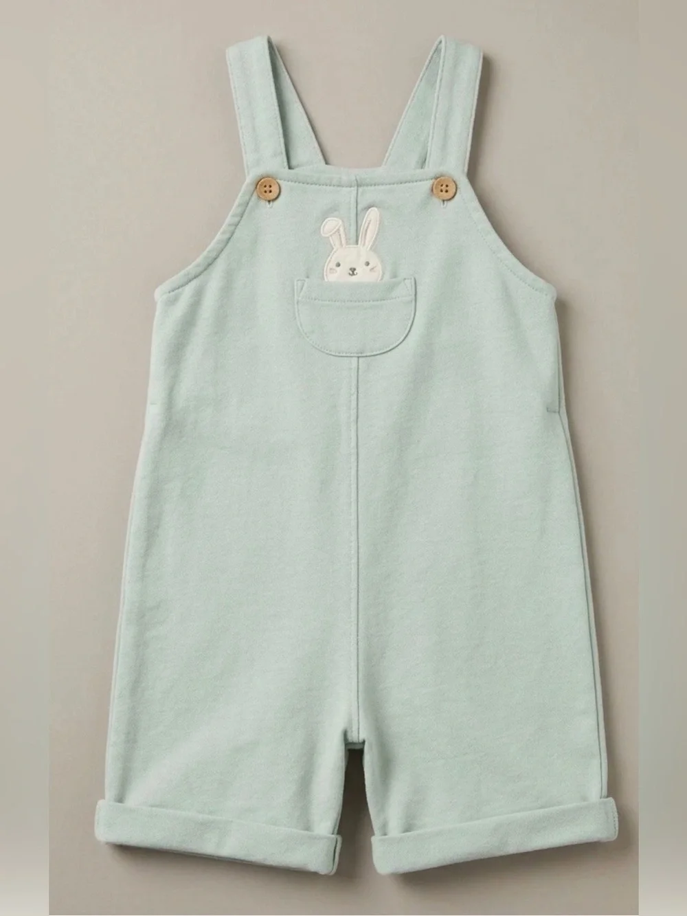 Carter's Light Green Bunny Embroidered Sleeveless Cotton Overall 18M Easter
